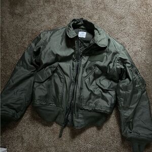 Men's Green Bomber Jacket. Cold weather